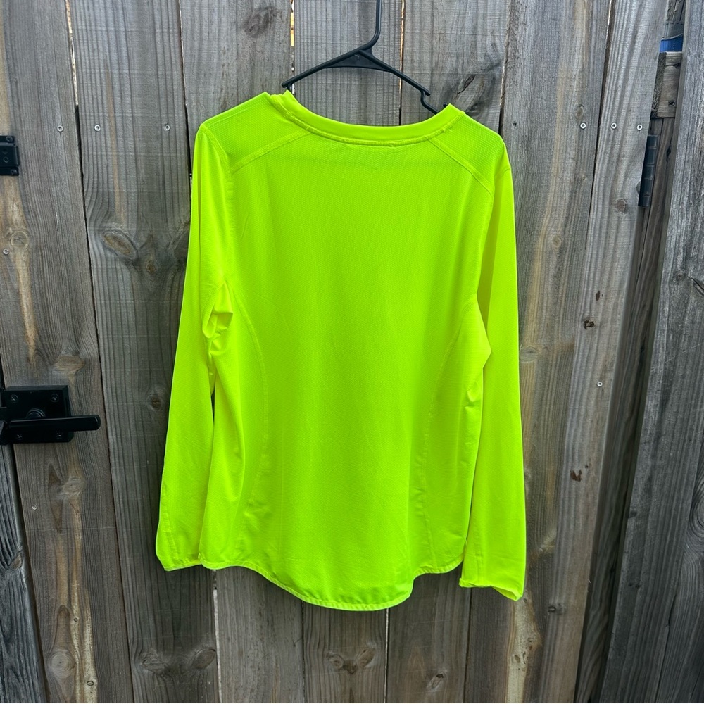 Duluth Trading Co Neon Yellow Long Sleeve Top Size Large - Picture 3 of 4